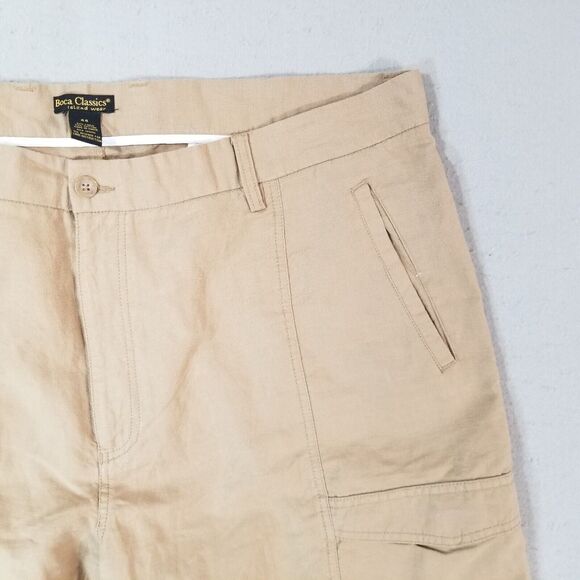 Boca classics cargo shorts men's 44x10 brown Linen blend outdoor - Picture 3 of 11